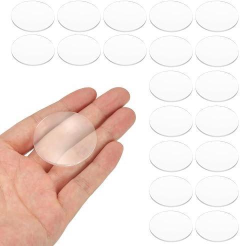 PATIKIL 20-pack biconvex lins, 41 mm dia. 180 mm brännvidd optiska linser förstoringsglas pappersvikt akryl dubbel konvex för gör-det-själv kontorsskrivbord hem vetenskap experiment teleskop
