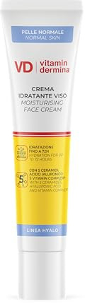 VITAMINDERMINA CREMA VISO IDRATANTE 40 ML – Pelle Secca, Sensibile ed a Tendenza Atopica – Con 5 Ceramidi, Vitamin Complex®, Acido Ialuronico e Burro di Karité – Adulti, Bambini, Neonati