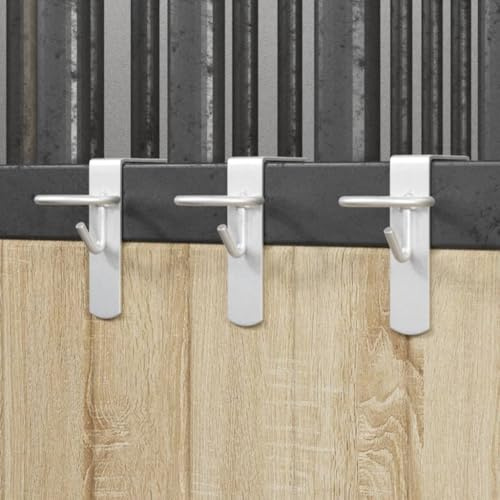 QUAHEAS Galvanised Steel Bucket Hooks Silver Pack of 3 Portable 6.5 x 13 x 12.5 cm for Hanging Food and Water Buckets in Horse Box Versatile for Horse Feed, Power Feed, Hay Cobs