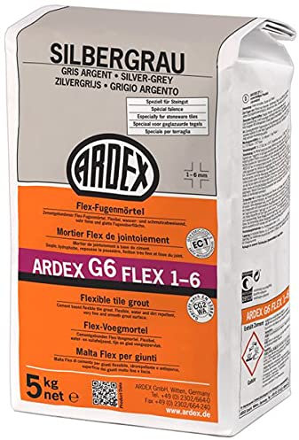 ARDEX G6 FLEX1-6 - Mortero flexible para juntas (5 kg), color gris plateado