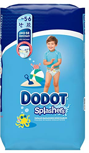 Dodot Splashers - 4 Paquetes de 10 Pañales Bañadores Desechables, 14+ kg, No Se Hinchan Y Fácil de quitar, Talla 5
