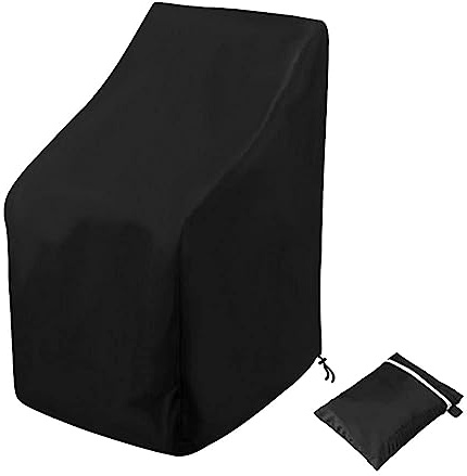 Fachmach Copertura per Sedie da Giardino Impilabili Copri Sedie da Esterno Impermeabile Tessuto Oxford Telo Coprisedie da Esterno Resistente Antivento Anti-UV (64x64x120/70cm)