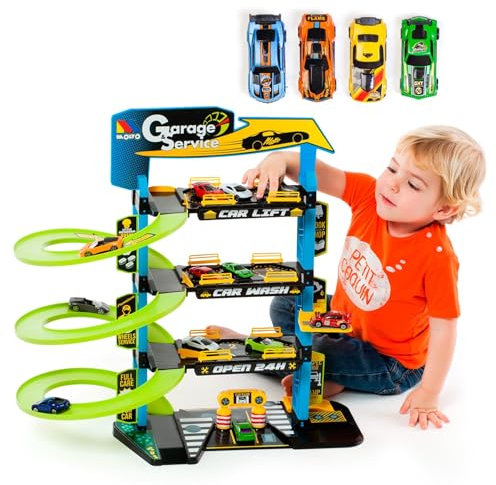 Parkhaus Parkgarage incl. Zubehör (MOLTO Kinderparkhaus mit 4 Etagen)