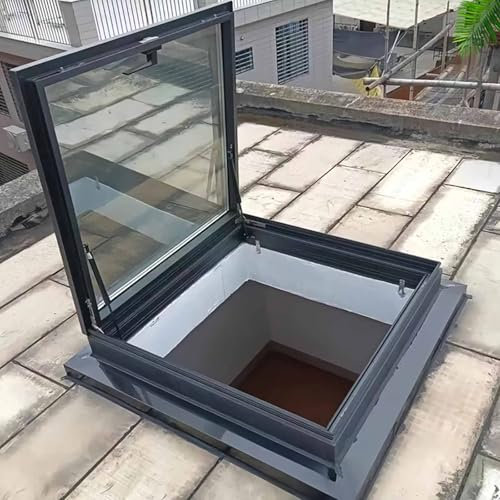 Fenêtre De Toit Pour Lucarne, Porte De Sous-Sol, Couverture D'Âtre Avec Alliage D'aluminium, Puits De Lumière Pour Hangar, Tunnel Lumineux Sous-Sol Commercial(LxW: 65x70cm(26x28in))