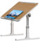 FIVMEN Laptoptisch Höhenverstellbar Betttisch Betttablett Klappbar mit Tablet-Kerbe Einstellbare Winkel Laptop Tisch Lapdesk Tabletttisch für Sofa Bett Boden 60x39,5 cm, Holzfarbe