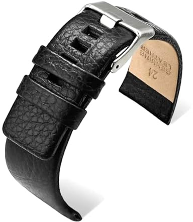 Poyuad Correa de reloj de cuero para hombre, longitud 20 cm, ancho 20-32 mm, correa de reloj de cuero universal, accesorio de repuesto.