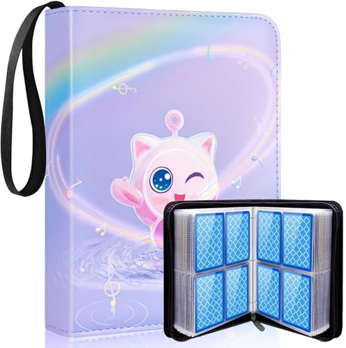 Album Gioco Carte - Raccoglitore Carte gioco Maniche 400 Tasche Libro Porta Carte, Album di Carte Collezionabili Trasparente Impermeabile 50 Pagine, Viola