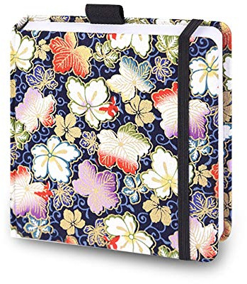 Square 5.1x 5.1 165gsm Colored pencil paint watercolor sketchbook Journal Hardbound 128pgs（64 Sheets Front Back Cold Pressed）Handmade Cloth Cover Travel for Calligrapher Doodles Tiny Leaf Blue