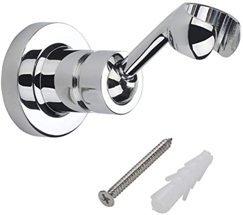 HIMREYLD Supporto Doccia a Muro, Supporto Soffione Doccia in Ottone Regolabile a 360 Gradi Girevole Universale per Tubo Standard - Cromo