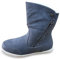 Pogolino Damen Stiefeletten warm gefüttert - Stiefel Boots mit Reißverschluss - Schuhe Winter Schneeschuhe Outdoor Women - ST854 Grau 41