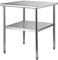 VEVOR Kommerzieller Edelstahltisch 76,2 x 76,2 x 91,4 cm, Edelstahl Zweilagiger Arbeitstisch Zerlegetisch Gastro 226 kg + 136 kg Tragfähigkeit, Gewerbe Küchentisch, Zubereitungstisch Küchenmöbel