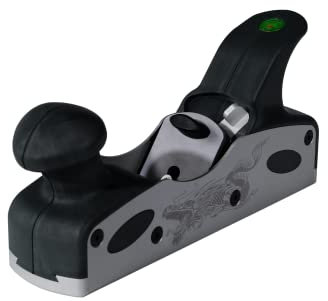 Ulmia Pialla in alluminio con incisione a drago, in alluminio + plastica riciclabile, parti laterali intercambiabili, scoiattolo di pialla ergonomica, pialla a mano, pialla in legno) HA48-4
