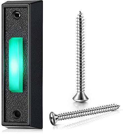 Uinfhyknd 1 bouton de sonnette de porte filaire avec lumière LED, bouton de sonnette de porte, interrupteur mural pour porte