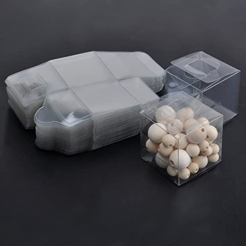 HENGBIRD 50 Stück 5 x 5 x 5 cm Geschenkbox Durchsichtig, Kunststoff Geschenkbox Quadratische Transparente Behälter Plastik Klare Box Verpackung Kleine für Gastgeschenk Hochzeiten, Partys, Geburtstage