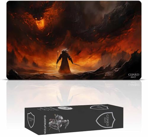 GuardMat - The Shadow and The Flame (Bords Cousus) - Tapis de Cartes Magic - Tapi de Jeu - Playmat pour Jouer à MTG, Le Seigneur des Anneaux, TCG - Tapis de Jeu de Société