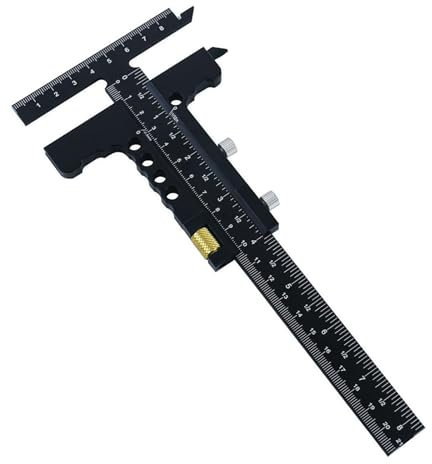 Colcolo Pied à coulisse multifonctionnel pour travaux du bois, pied à coulisse de marquage portable pour menuisier, avec réglage fin