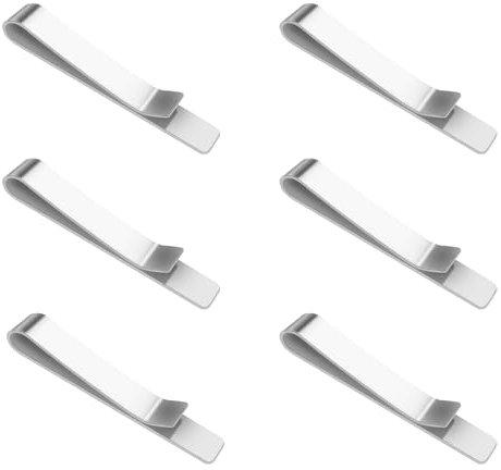 Dokeno 6 Stück Herren Krawattenklammer Set Edelstahl Tie Clip Krawattenhalter für Herren Silber Krawattennadel Herren Krawattenklammer für Hochzeit Klassischer Business-Stil Krawatten Klammer