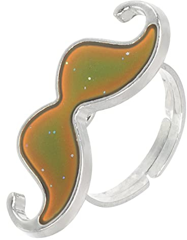 WESIEVYA Bague D'humeur Réglable Pour Femmes Et Filles, Bague D'émotion Thermochromique Motif Moustache, Alliage Zinc Léger, Ouverture Ajustable, Présent Fête