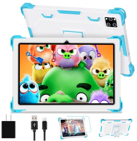 Kids Tablet,10.1 Inch Android 14 Tablets,10G RAM+64GB ROM,7000mAh,Octa-Core,WiFi2.4G,BT 5.0,Toddler Tablet,Kid-Proof Case,IWawa Children's System,Google Play Store,Gift for Kids-Blue
