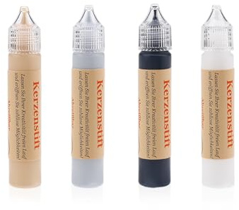Ovaletta set med 4 färger, ljuspennor, vaxplattor för ljus, ljuspennor, ljuspennor, för dekoration, keramiskt målningsset, 25 ml, A
