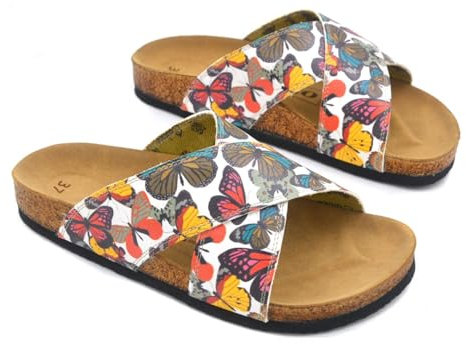 GOBY Damen Freizeit-Sandalen mit Riemchen – Verstellbare Schnalle, Bequeme wasserfreundliche Outdoorsandale für den Sommer, Linderung bei Plantarfasziitis