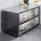 Doppelschichtiger Küchenschrank mit Klapptür und 4 rollenden Rädern, Metall-Arbeitsplatte, Mikrowellenständer für Wohnzimmer, Esszimmer, Flur, Grau (60 x 40 cm)