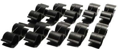 Enwye 10Pcs Double Clips Pipe Clamp Clips, PVC Plastic Shelf Pole Connector Chain Link Fence Panel Clamps Fastener Accessories(20MM)