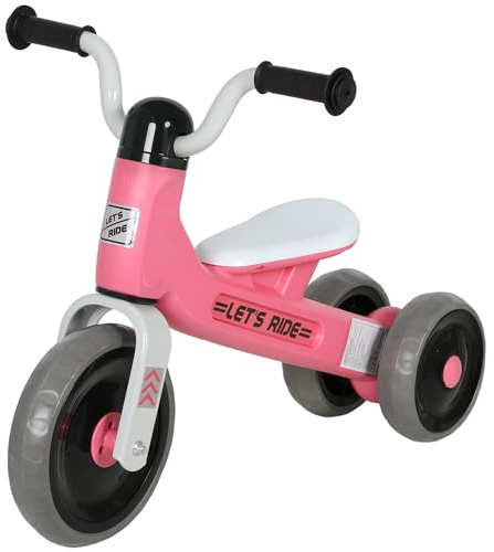 AIYAPLAY Bicicleta sin Pedales para Niños de 1 a 3 Años, Bicicleta de Equilibrio con Ruedas Silenciosas y Resistentes a Pinchazos, Manillares con Giro Limitado a 60°, Rosa