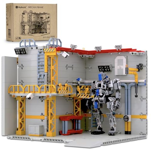 MyBuild Mecha Hangar Byggnadssats för underhåll | Arbetstorn, plattformar och verktygssystem | Mecha-bas | Åldrar 16+ (7006 med Mecha) | mech display hangar