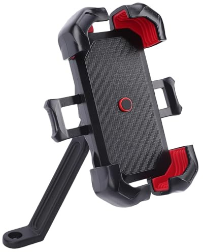 SPYMINNPOO Motorcykeltelefonfäste, Högkvalitativ 360° Roterbar Hållare för 4,7 Till 7 Tums Smartphones, Snabbkopplingsklämma för Cyklister och Ryttare