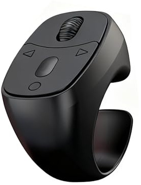 Plyisty Anello Di Scorrimento Remoto, Mouse Ad Anello, Telecomando Bluetooth 5.3 Per App E Reader, Fotocamera, Registrazione Video, Universale Per Telefono E Tablet (BLACK)