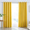 Super Soft Light Chenille Lined Eyelet Curtains Ochre Yellow, Window Treatment Blinds 2 Panels for Bedroom, Livingroom, Kids Nursery Room 66x54 inch