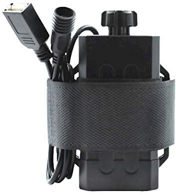 WASAGA 18650 Caja de batería, Banco de energía al Aire Libre Impermeable de 5V USB 8.4V DC Ciclismo, Pesca, Camping, Escalada Respaldo de energía (Negro 8.4 V 4 Piezas Batería)