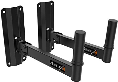 Audibax Neo 40 - Coppia di Supporti da Parete per Altoparlanti - Supporti Universali per Altoparlanti Inclinabili - Coppa da 35 mm - Inclinazione Regolabile da 90º a 110º - Capacità di Carico di 35 kg