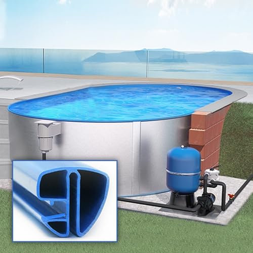 SAXONICA Ovalpool 623 x 360 x 120 cm I Starter Set I Poolfolie blau 0,8 mm I Filteranlage I Spezial Handlauf I 6,23 x 3,6 x 1,2 m