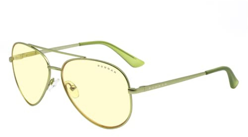 Gunnar Gaming- und Computerbrille - Maverick, Mint, Amber Linsen - Blaulichtfilter Brille, Premium Blaufilter, UV-Schutz,