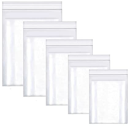 huruirui 900pcs Small Plastic Bags Resealable Clear Plastic Bags Sealed Storage Pouches Multiple Size Suitable for Kitchen Biscuits Nuts Jewelry Packaging Sealable Little Bag
