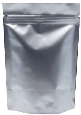 Waccomt Stående mylarpåsar i ren silveraluminiumfolie, livsmedelsförvaring, blixtlåspåse, värmeförsegling, luktfri förpackningspåse, 50 stycken, 16 x 24 cm (6,3 x 9,4 tum)