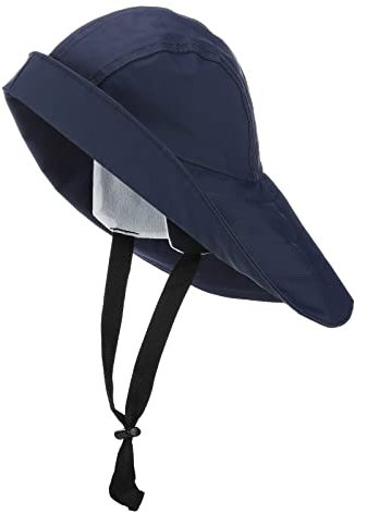 FRIESEN Friesennerz Südwester 'Land voraus!' - Regenhut Regenmütze Wasserdicht mit Kinnriemen und Innenfutter in Marine Blau Größe XXL