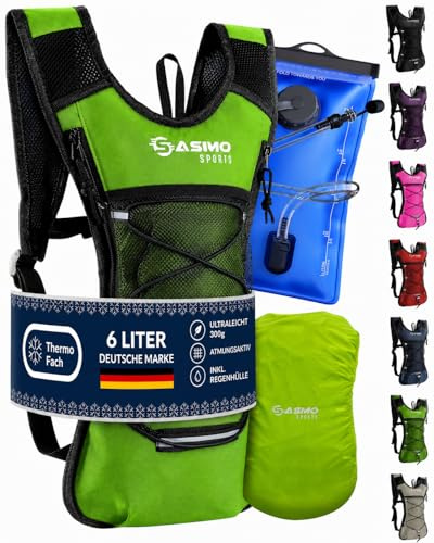SASMO Hydration Backpack 6L with 2L BPA-Free Water Bladder – Ultra-Lightweight Insulated Running Pack for Hiking, Cycling, Trail Running & Camping