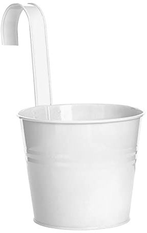 ulafbwur Maceta colgante para plantas, resistente estilo natural, hierro exquisito cubo de metal para balcón, cubo de metal para jardín