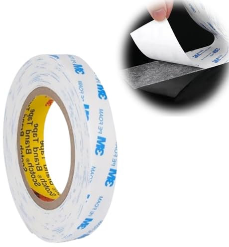 Fc'Noqgn Rubans adhésifs - Ruban adhésif double face 1600T pour l'intérieur et l'extérieur, étanche, ruban de montage résistant, mousse PE, fixation d'objets, application permanente - (9 mm x 3.0m)