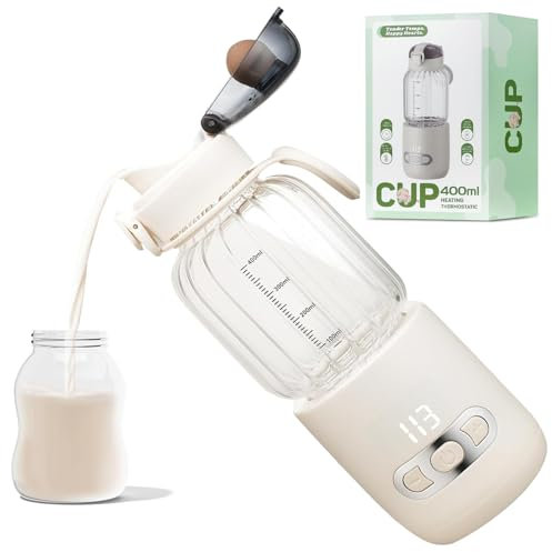 Flaschenwärmer Baby Unterwegs Akku 15000mAh, 90W 400ML Tragbarer Baby Flaschenwärmer to go Babykostwärmer Unterwegs, 37 bis 55 Grad Einstellbar, Schnelle Erwärmung, Warmhaltefunktion, USB-Aufladbar