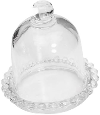 MAGICLULU Candle Wax Cup Cover with Pearl Edge Glass Dome Dustproof Protective Cover Small Bell Jar for Festival Party Home Decoration