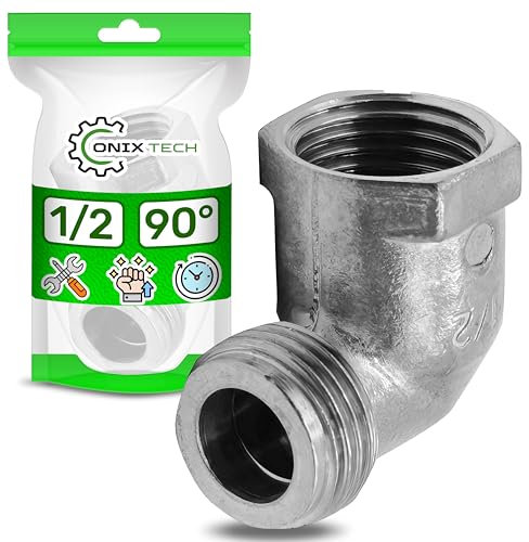 Codo en Angulo de 90° para Conexión de Gas 1/2“ Macho/Hembra - Garantía de 5 Años - ONIX TECH
