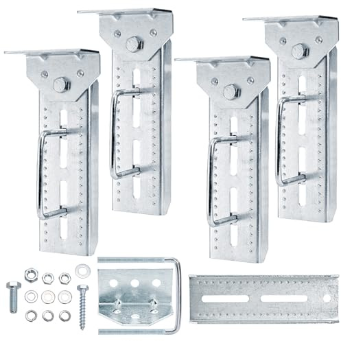 Yopay 4 Pack Heavy Duty Boat Trailer Bunk Brackets, 8 Galvanized Swivel Top Bunk Bracket Kit for 1.5 x 3, 2 x 3, 3 x 3 Boat Trailer Crossmember, Square U-Bolts