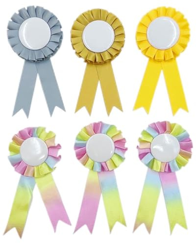 KEMUZ - 6 Rosetas de Caballo para Ganadores, Lazo de Torneo Colorido para Hobby Horse, Accesorios para Caballos de Juguete, Eventos Ecuestres y Fiestas Infantiles (6 Unidades)​
