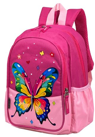 POWOFUN Sac à dos de voyage pour enfants de 30,5 cm pour enfants d'âge préscolaire, sac à dos de voyage pour la maternelle, cartable de dessin animé, sac à livres pour filles, garçons, bébés, Papillon