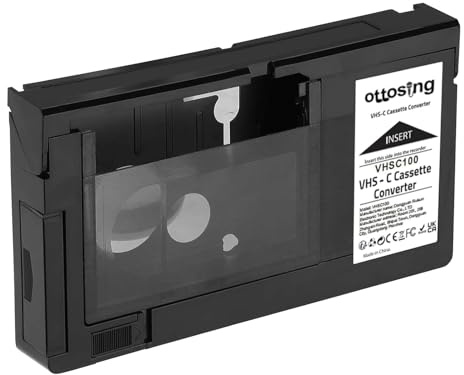 ottosing VHS-C Tape Cassette Adapter for Camcorders Motorized VHS-C to VHSC – Ideal for VCR Player, Video Cassette Player and Tapes to Digital Converting