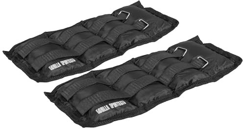 GORILLA SPORTS® Gewichtsmanschetten - 2er Set, Gewichte 1kg, 2kg, 3kg, 4kg, 5kg, 6kg, 7kg, 8kg, 10kg, Verstellbar - Fußgelenkgewichte, Armgewichte, Handgelenkgewichte, Handgelenk, Laufgewichte